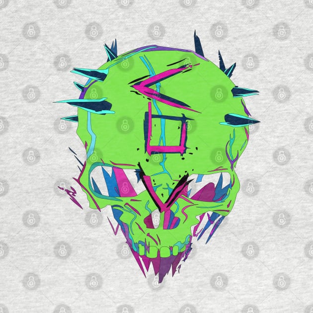 Neon skull by Rasheba